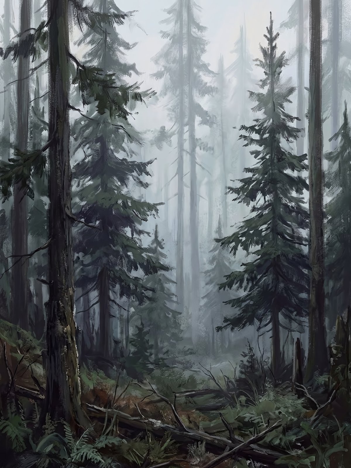 Misty Pine Forest